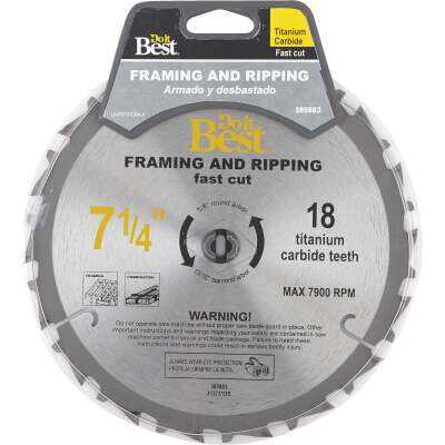 Do it Best Professional 7-1/4 In. 18-Tooth Ripping Circular Saw Blade