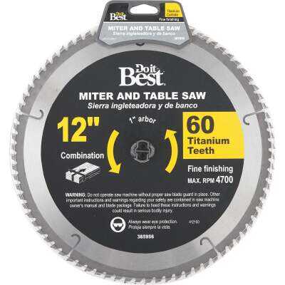 Do it Best Professional 12 In. 60-Tooth Fine Crosscut/Plywood Circular Saw Blade